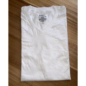 Goodfellow & Co Mens White Short Sleeve V-Neck Casual T-Shirt Size Medium